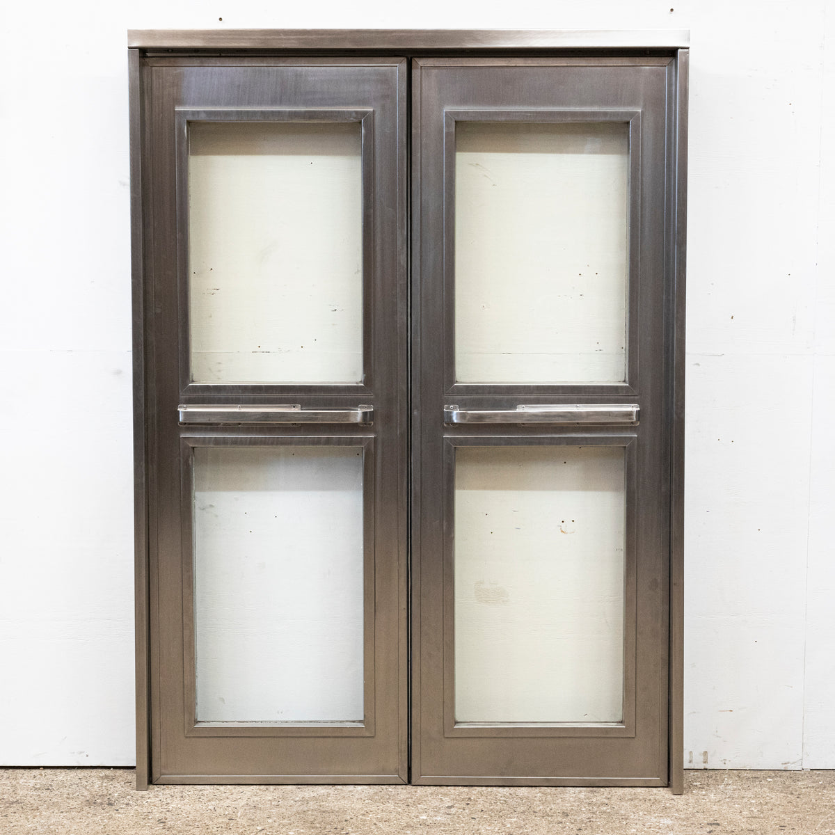 Pair Of Reclaimed Mid-Century Chrome Double Doors | The Architectural Forum