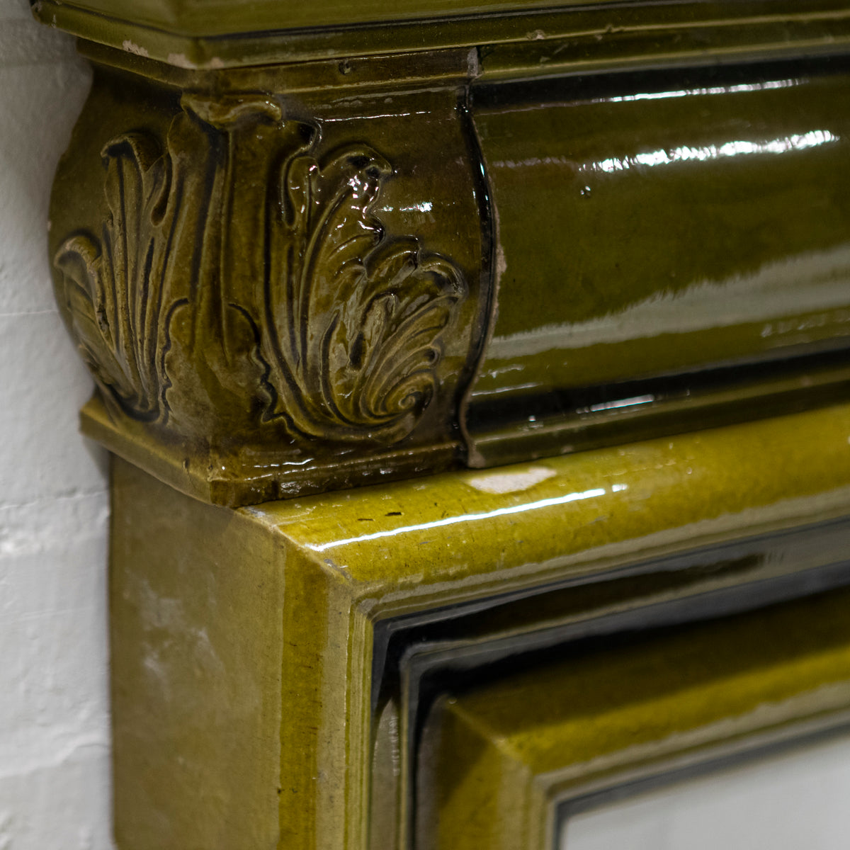 Antique Royal Doulton Green Glazed Surround | Pair Available | The Architectural Forum