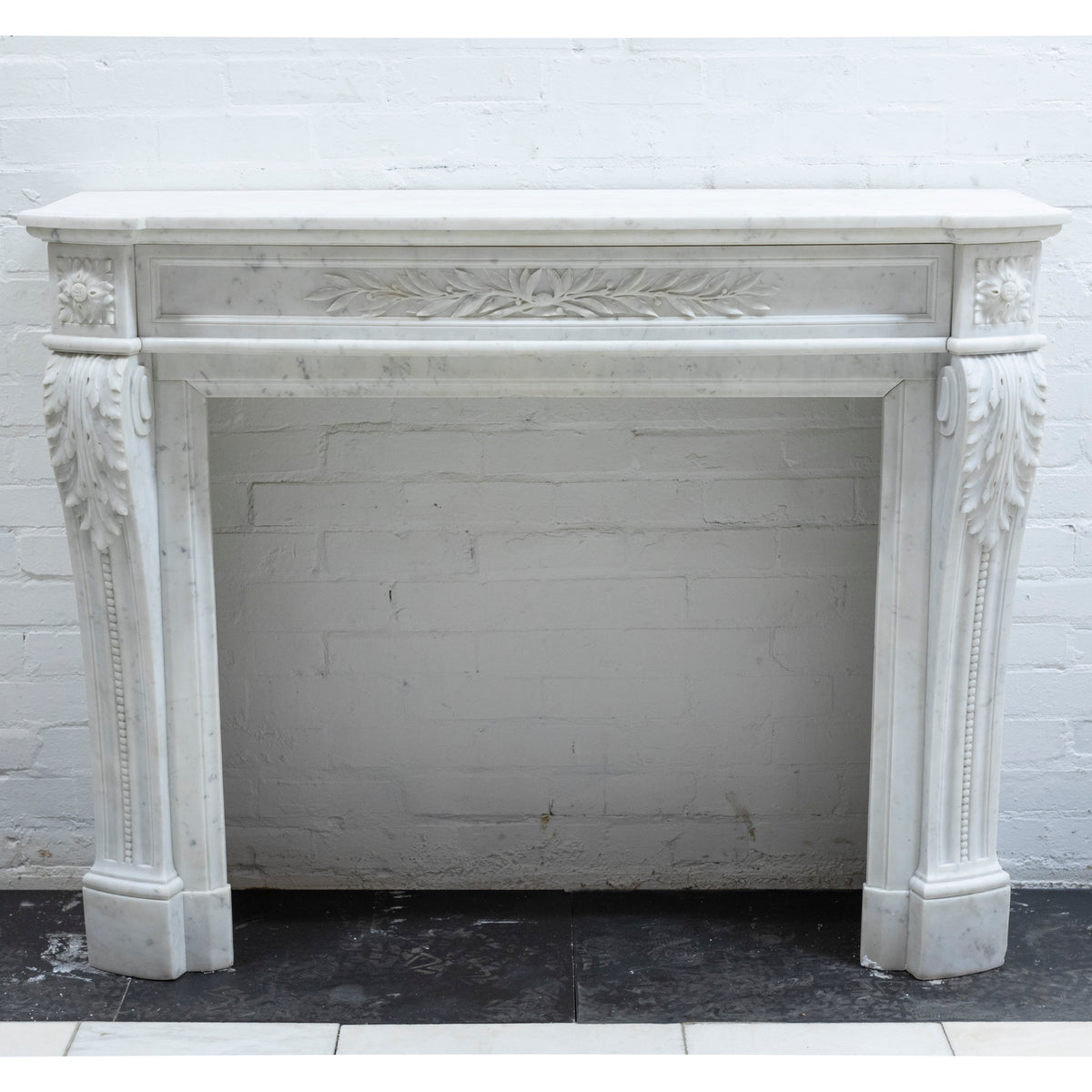 Antique pair of English carrara Marble Fireplaces  (Pair Available) | The Architectural Forum