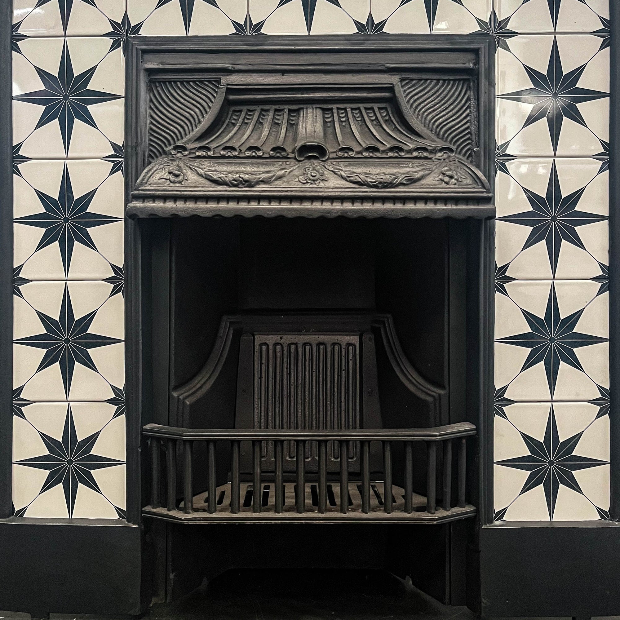 Victorian Tiled Antique Cast Iron Combination Fireplace | The Architectural Forum