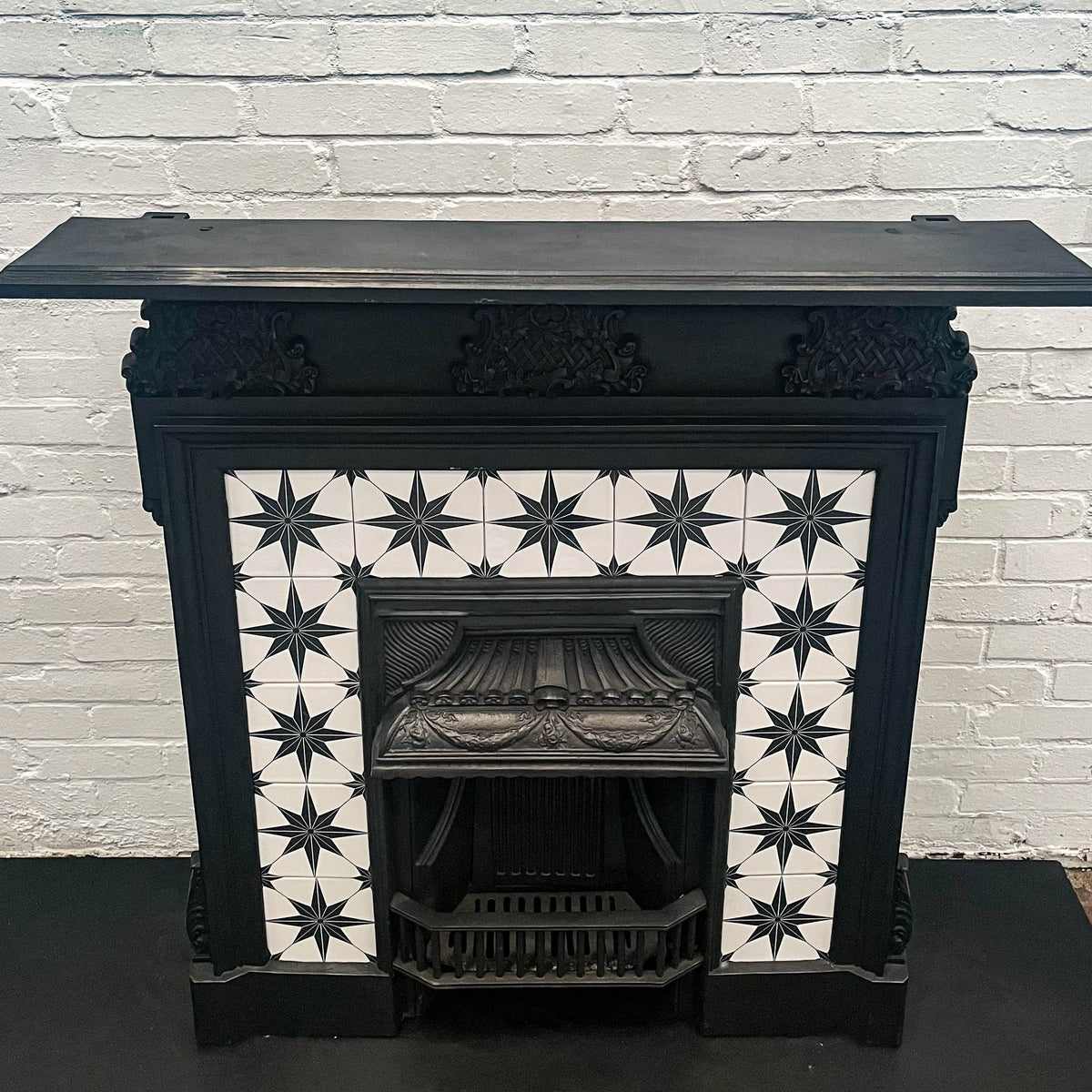 Victorian Tiled Antique Cast Iron Combination Fireplace | The Architectural Forum