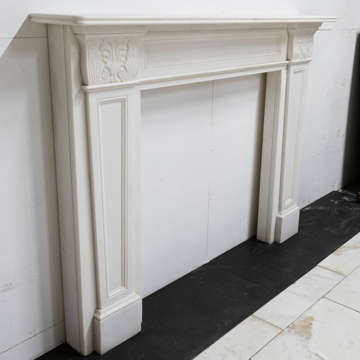 Regency Style Statuary Marble Surround with Acanthus | Pair Available | The Architectural Forum