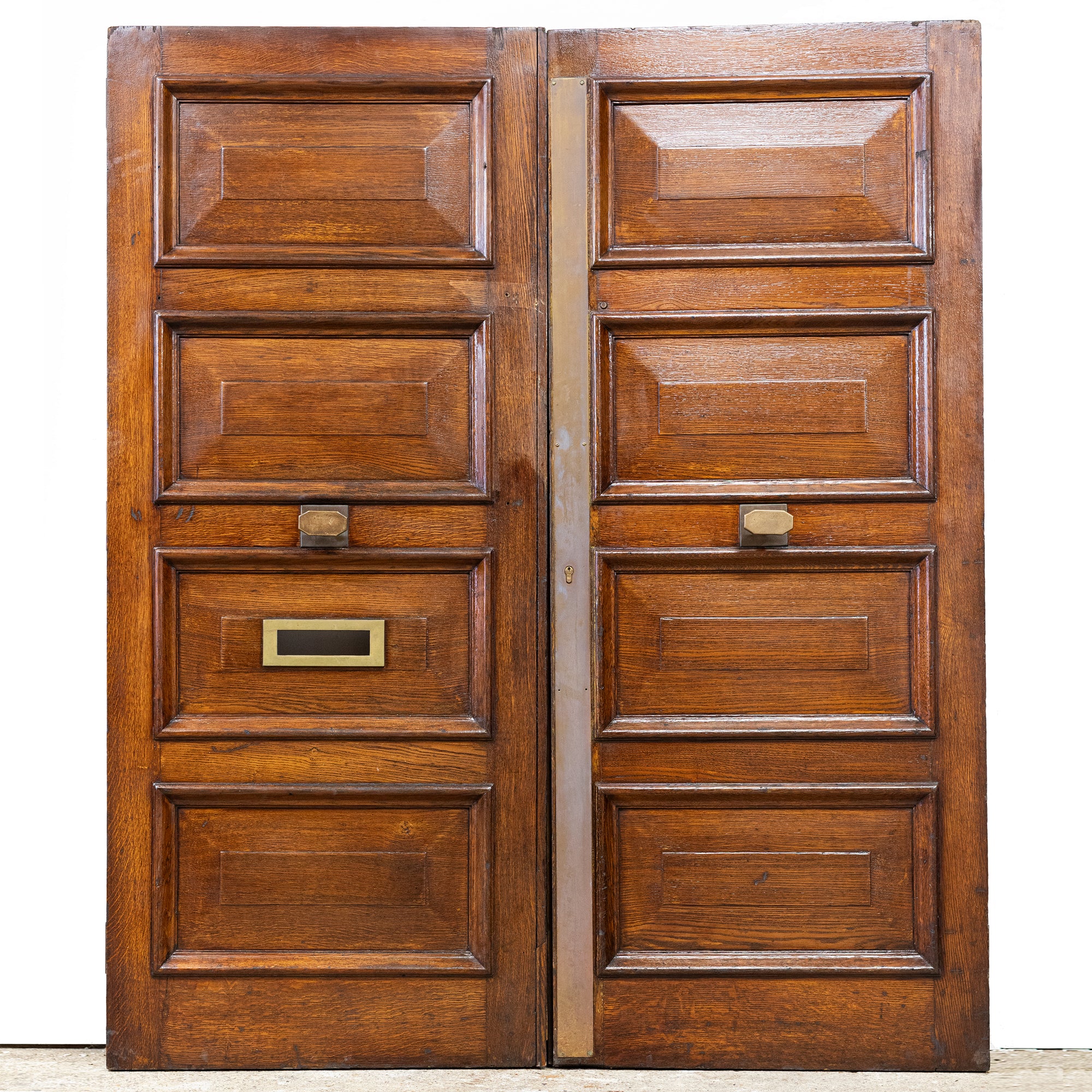 Antique Oak Double Doors with Panels - 214cm x 183cm | The Architectural Forum