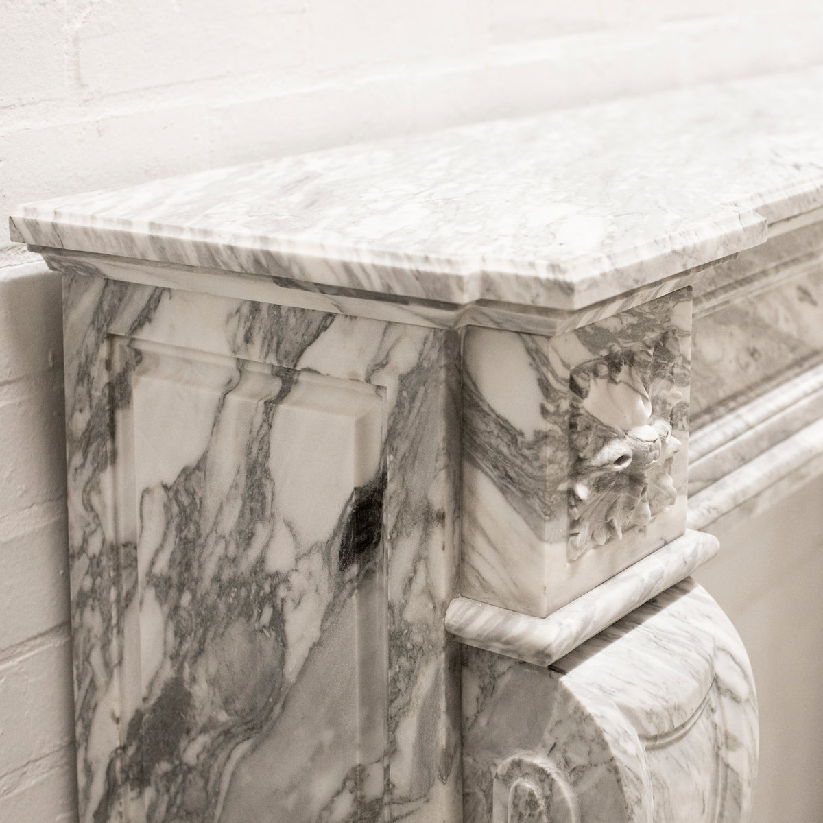 Louis XVI Style Italian Arabescato Marble Fireplace | The Architectural Forum