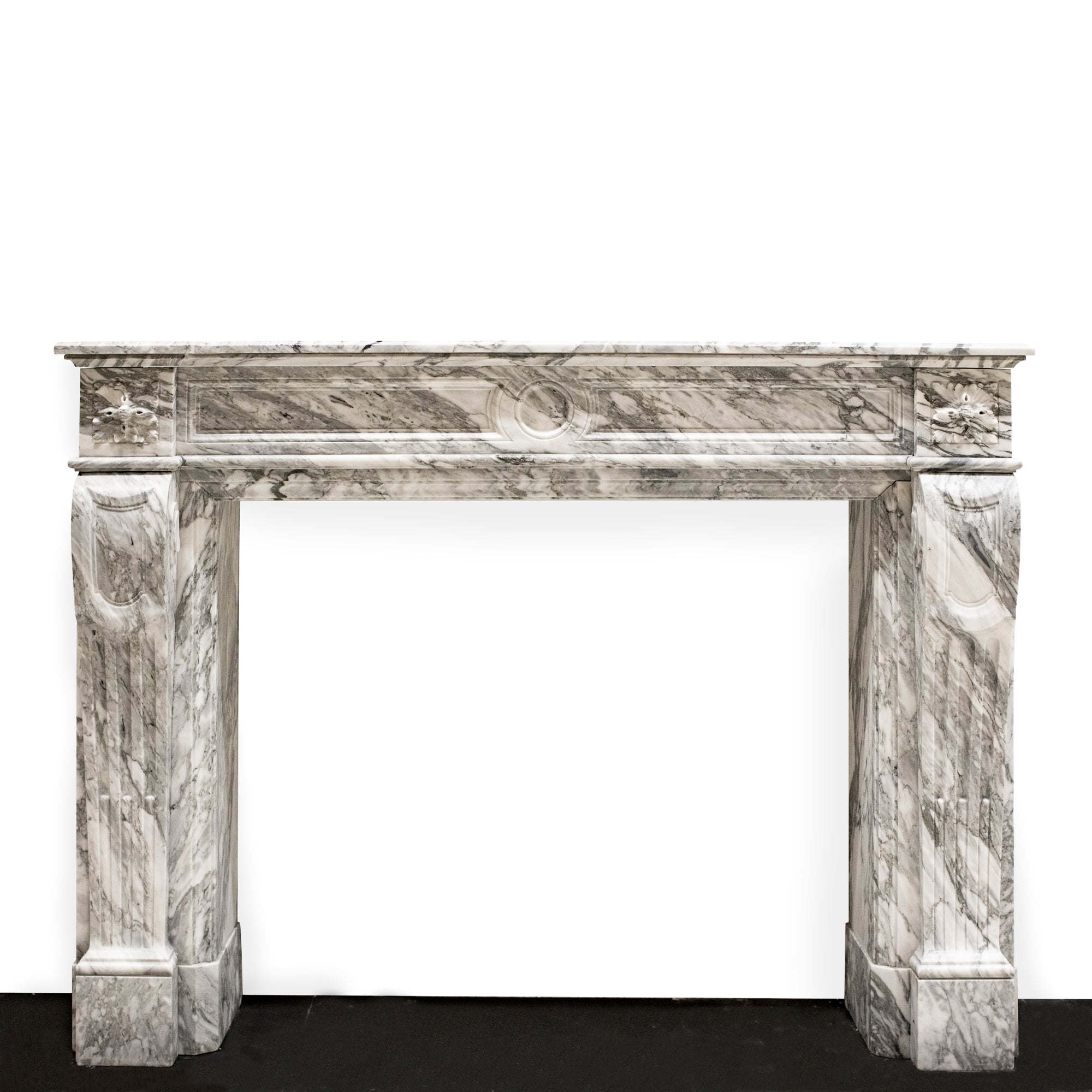 Antique Louis XVI Style Italian Arabescato Marble Fireplace | The Architectural Forum