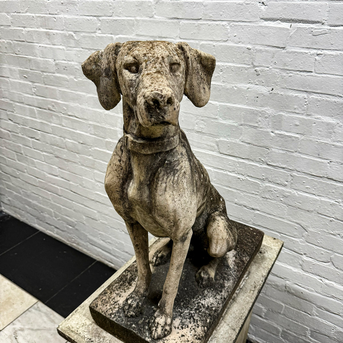 Reclaimed Terracotta Pair of Gun Dogs on Plinth | The Architectural Forum