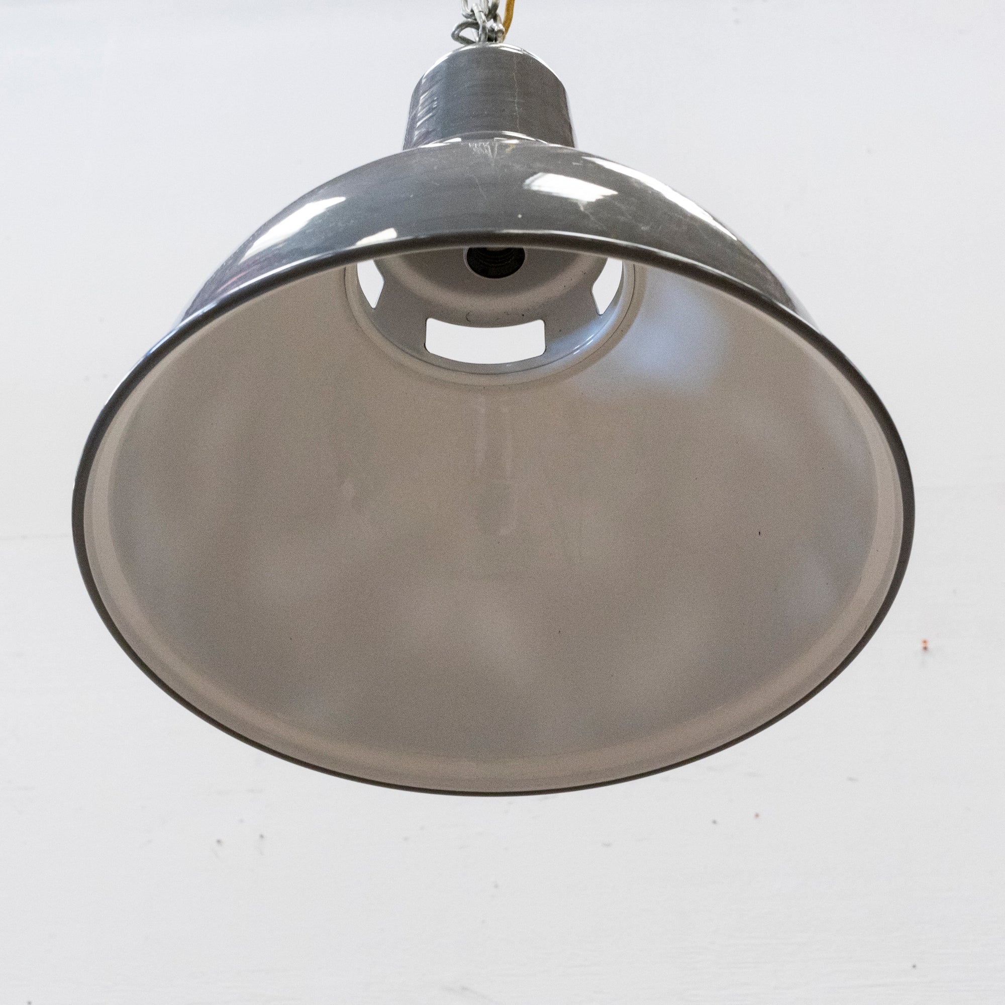 Reclaimed Large Vintage Grey Enamel Pendant Lights | 24 Available | The Architectural Forum