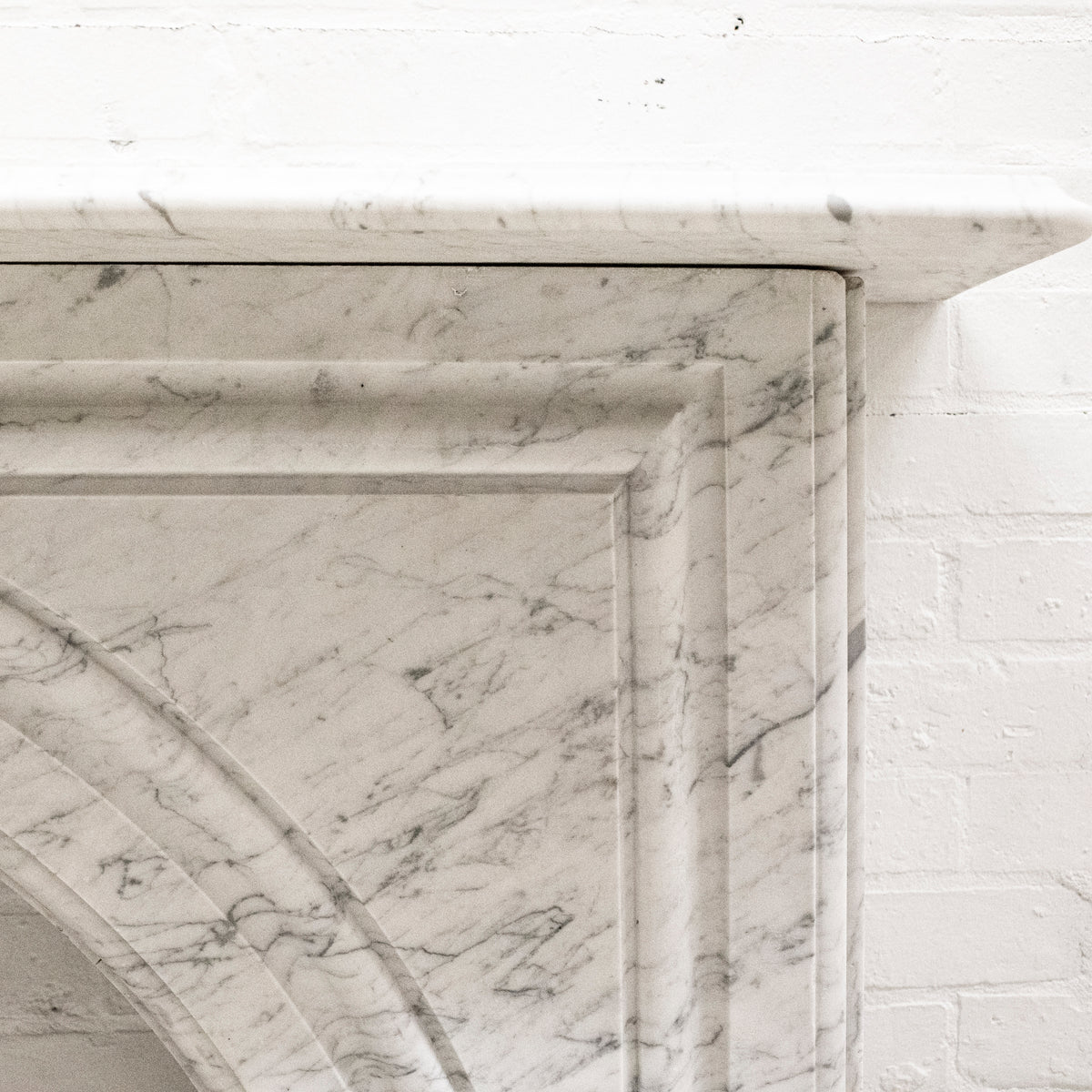 Large Antique Victorian Carrara Marble Arched Surround | The Architectural Forum