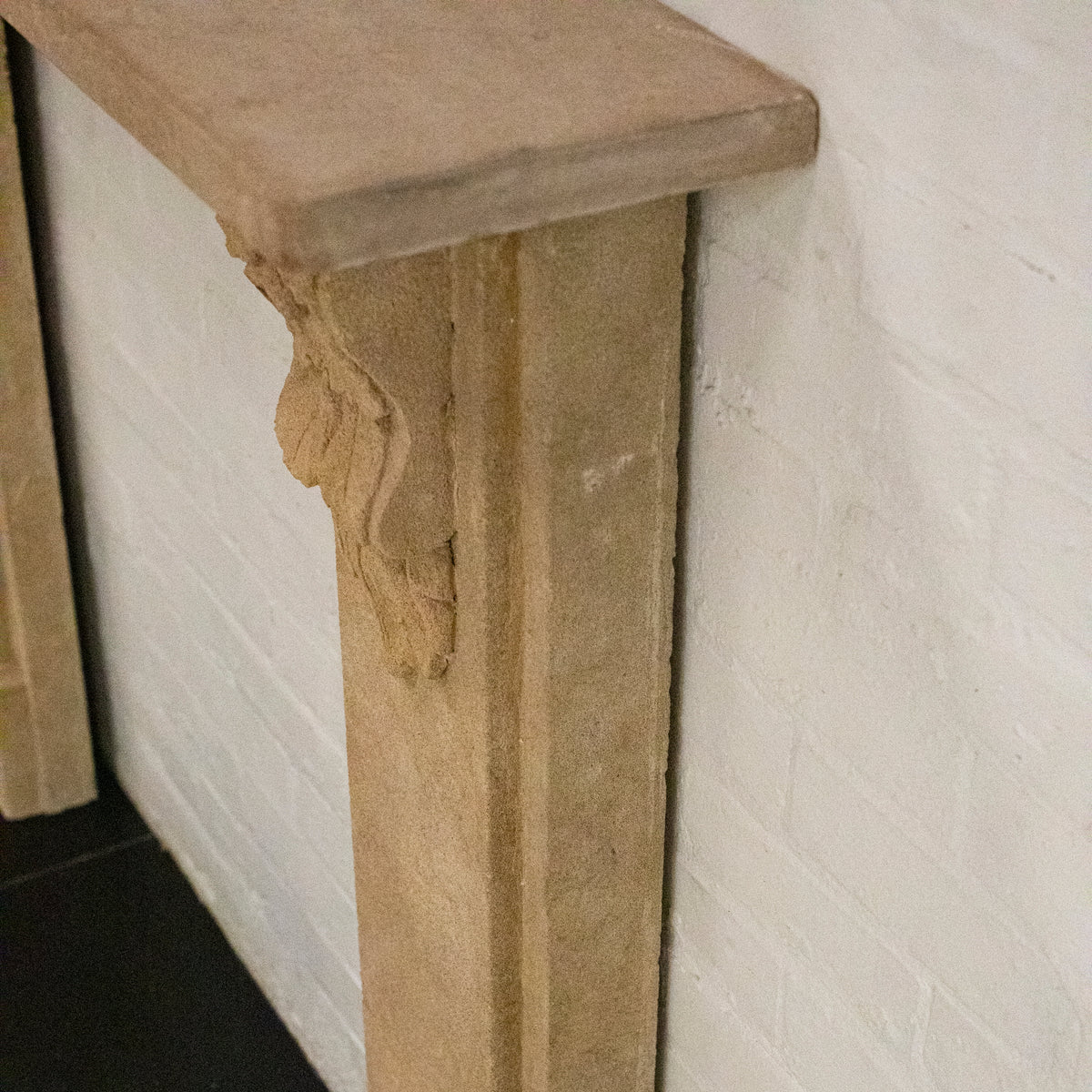 Antique Victorian Carved Bath Stone Surround with Leaf Corbels | The Architectural Forum