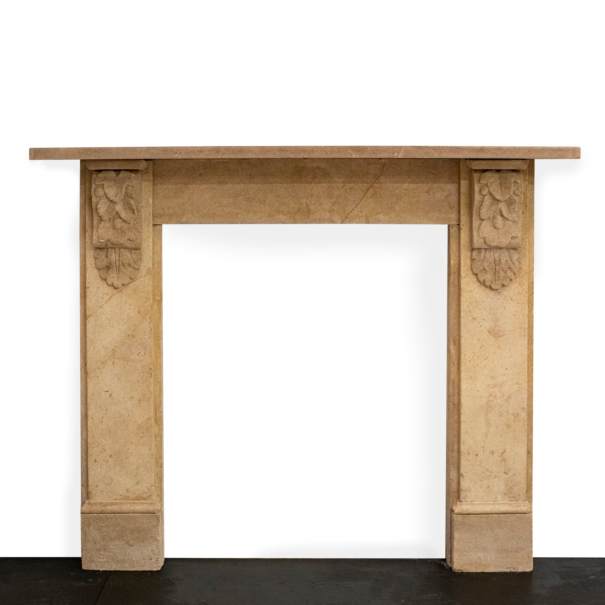 Antique Victorian Bath Stone Surround with Leaf Carved Corbels | The Architectural Forum