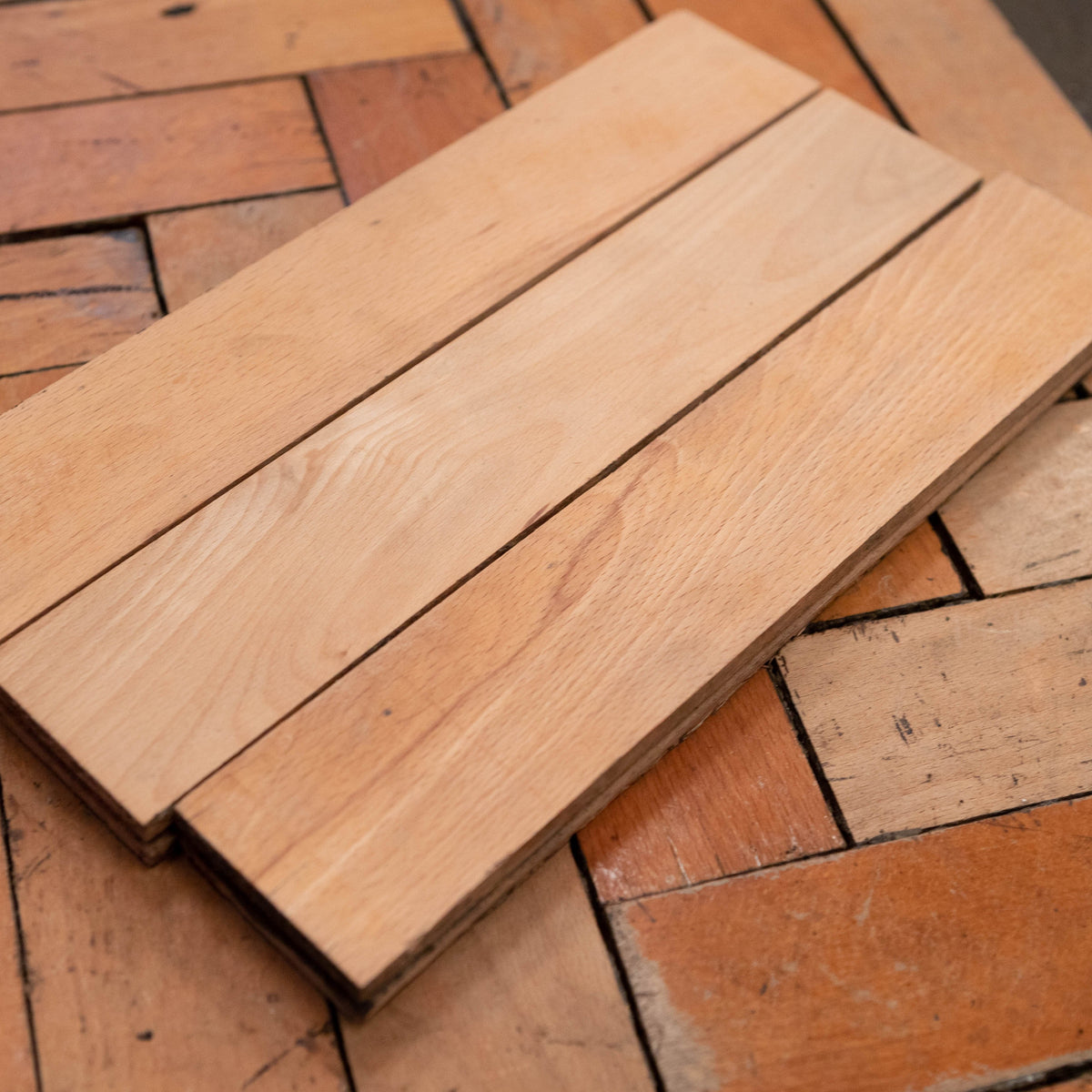 Reclaimed Beech Parquet Flooring 70m² Available | The Architectural Forum