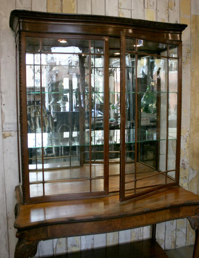 Antique Walnut Mirrored Vitrine Display Cabinet | The Architectural Forum