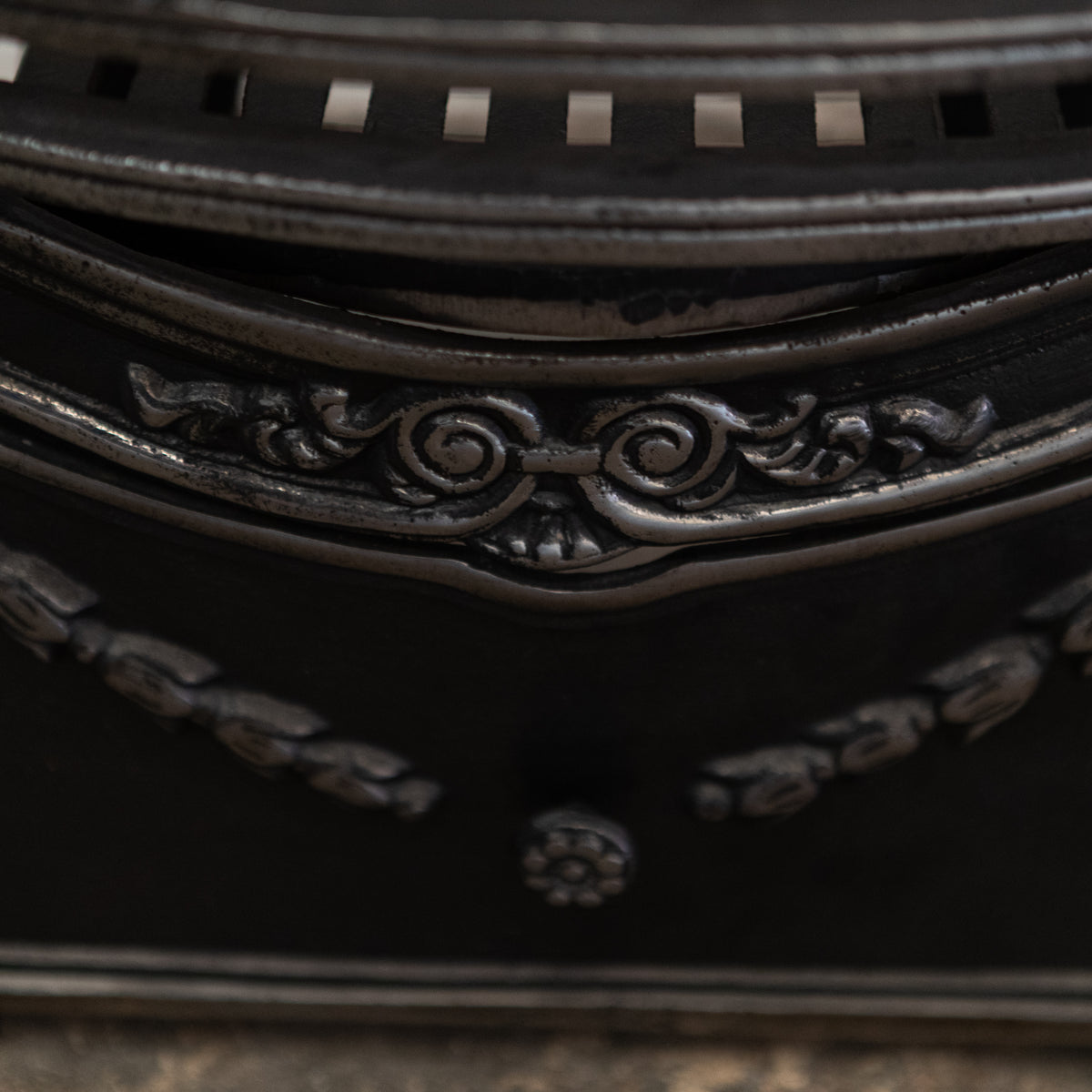 Reclaimed Victorian Style Cast Iron Fire Basket with Finials | The Architectural Forum
