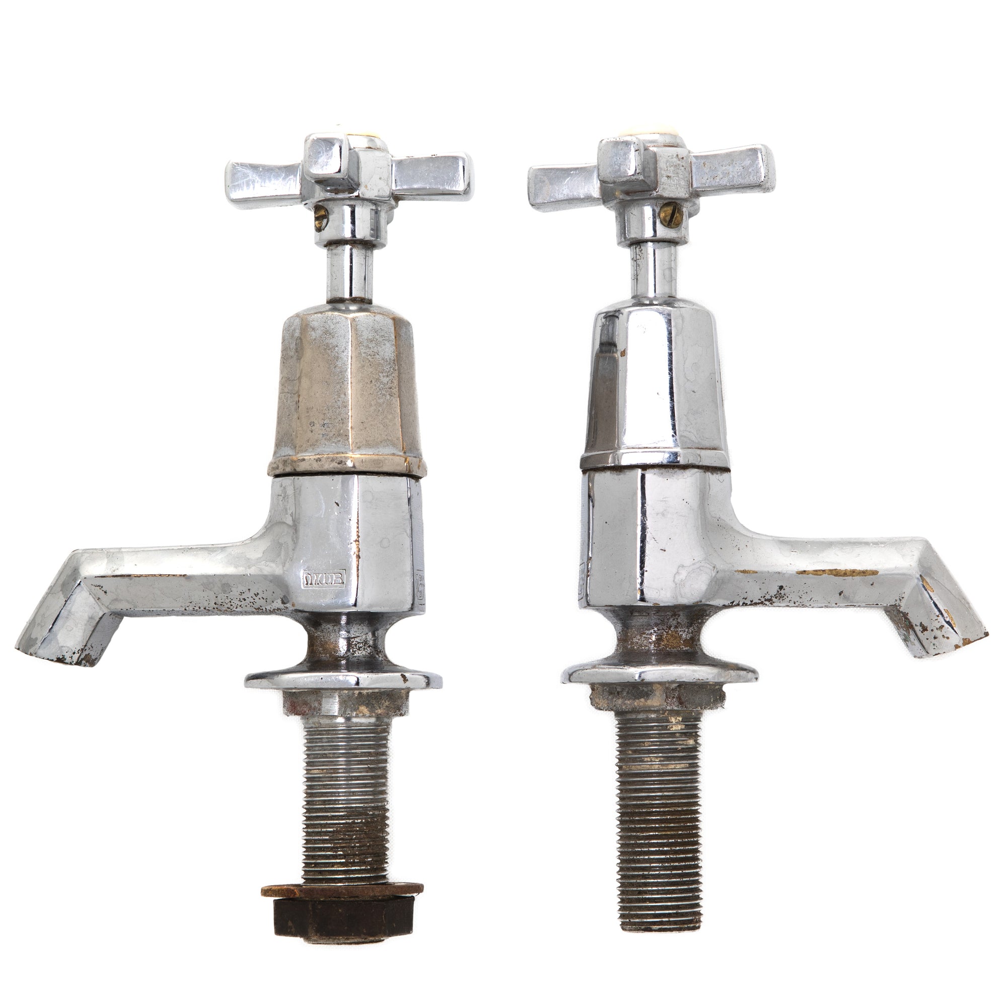 Pair of Reclaimed Art Deco Chrome Taps | The Architectural Forum
