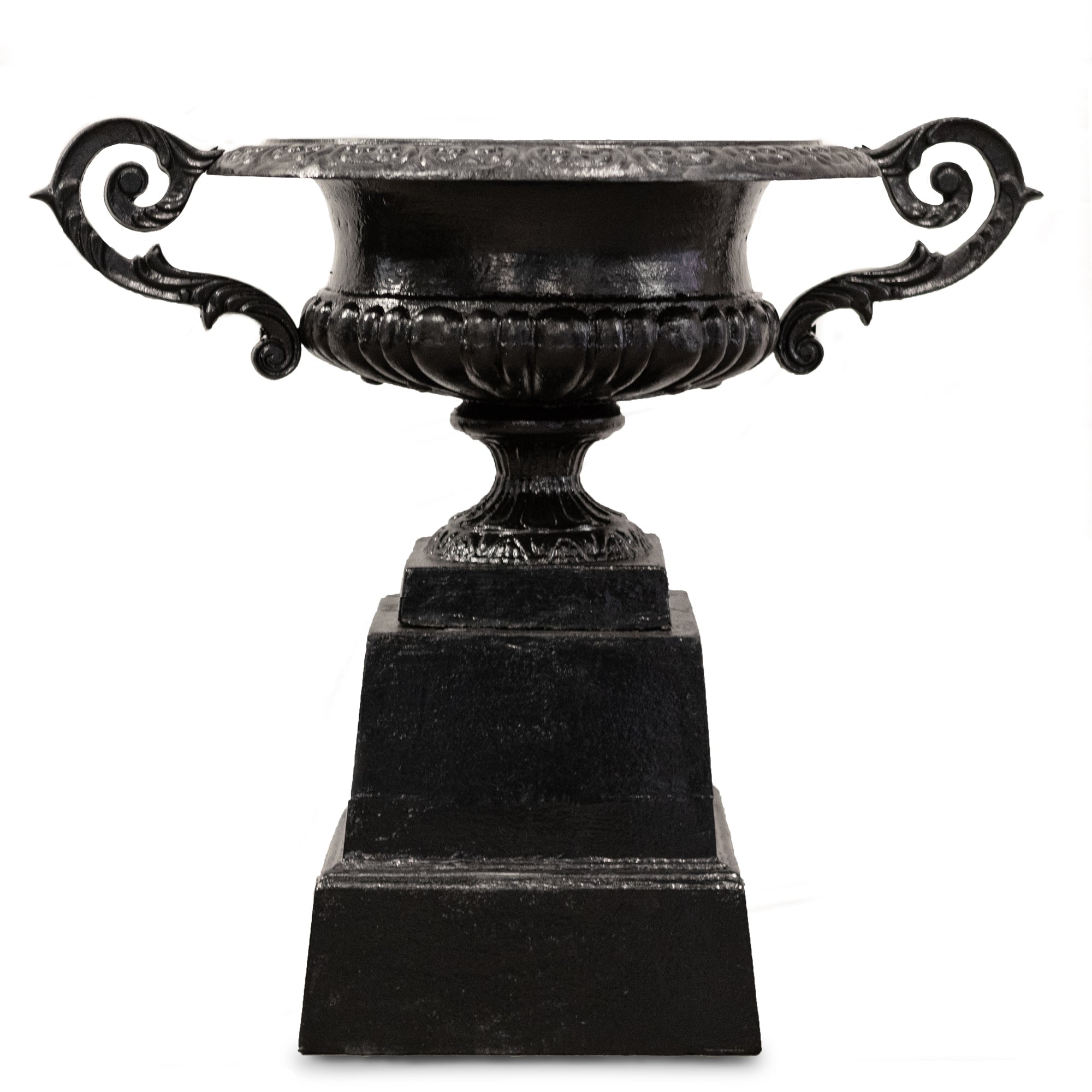 Reclaimed Cast Iron Urn | Planter on Plinth | The Architectural Forum