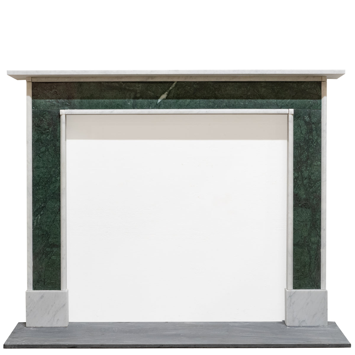 Regency Style Carrara &amp; Verde Marble Fireplace Surround | The Architectural Forum