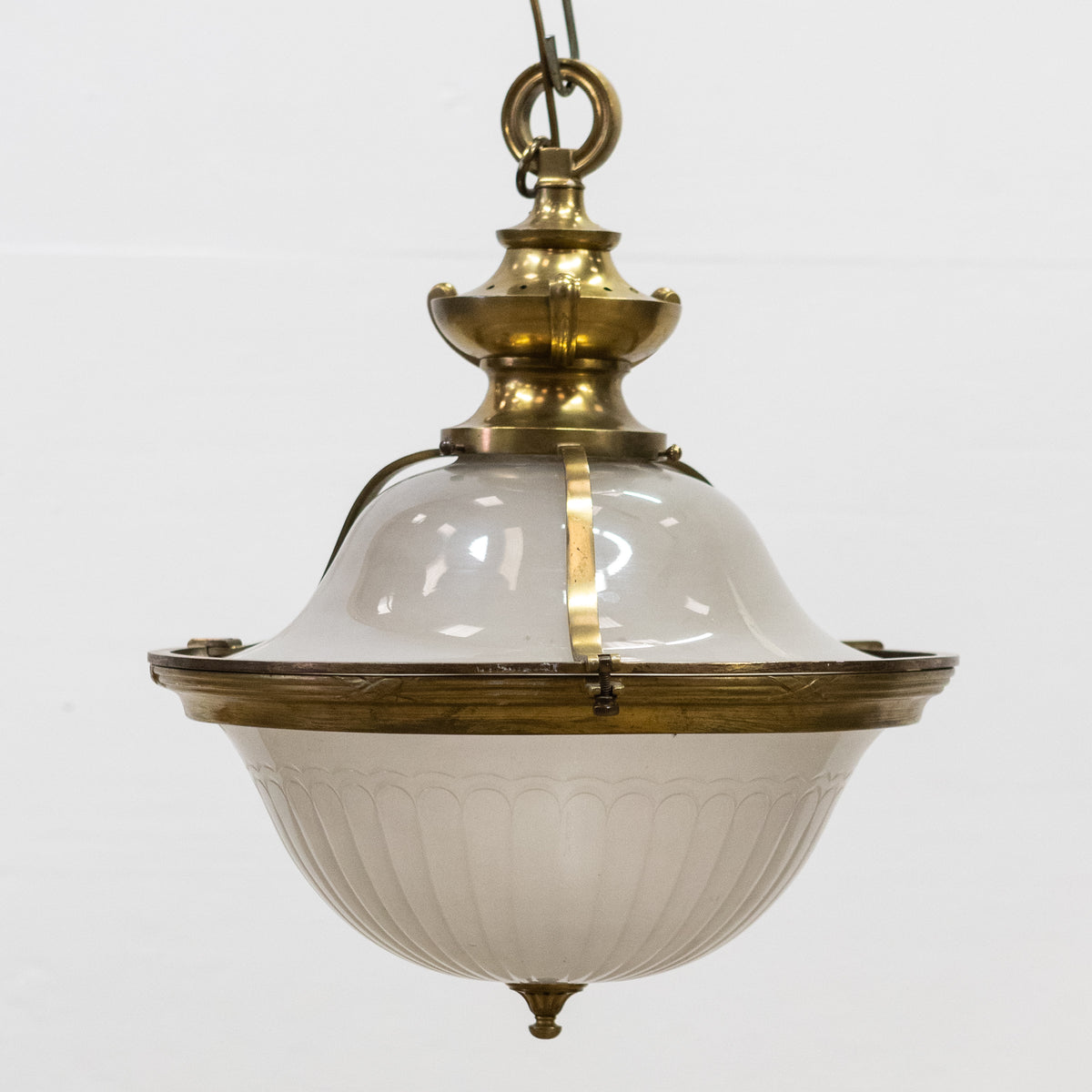 Antique Art Deco Glass &amp; Brass Ceiling Light | The Architectural Forum