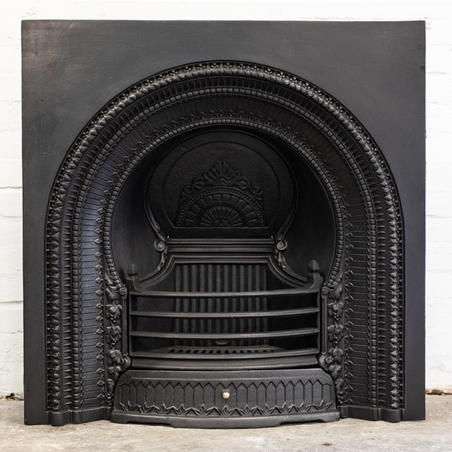 Reclaimed Victorian Style Ornate Cast Iron Arched Fireplace Insert | The Architectural Forum