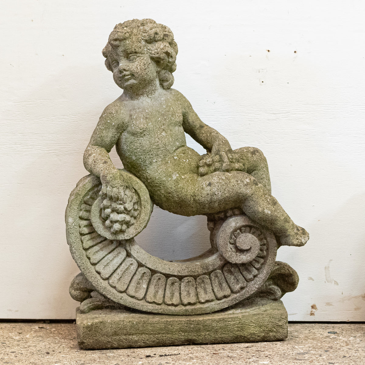 Reclaimed Pair of Carved Cherub Statues | Garden Putti | The Architectural Forum