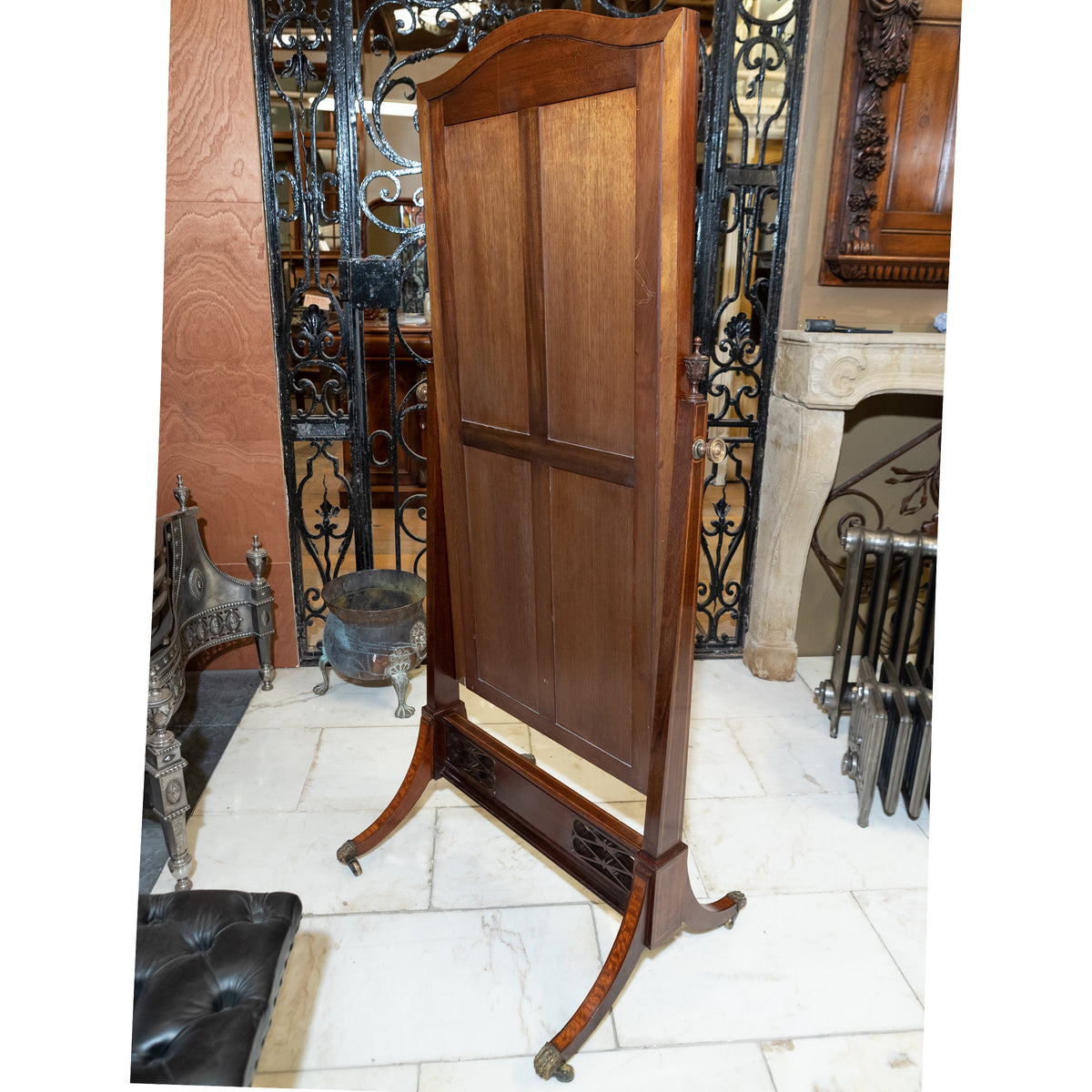 Antique Full Length Inlaid Mahogany Cheval Mirror | The Architectural Forum