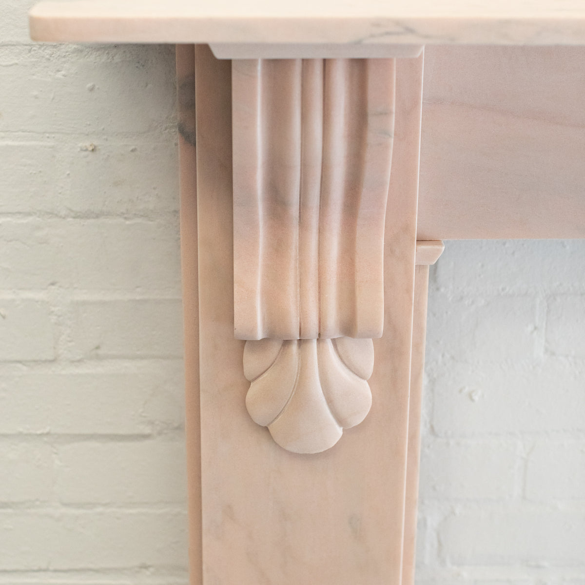 Victorian Style Chimneypiece In Pink Marble with Carved Corbels | The Architectural Forum