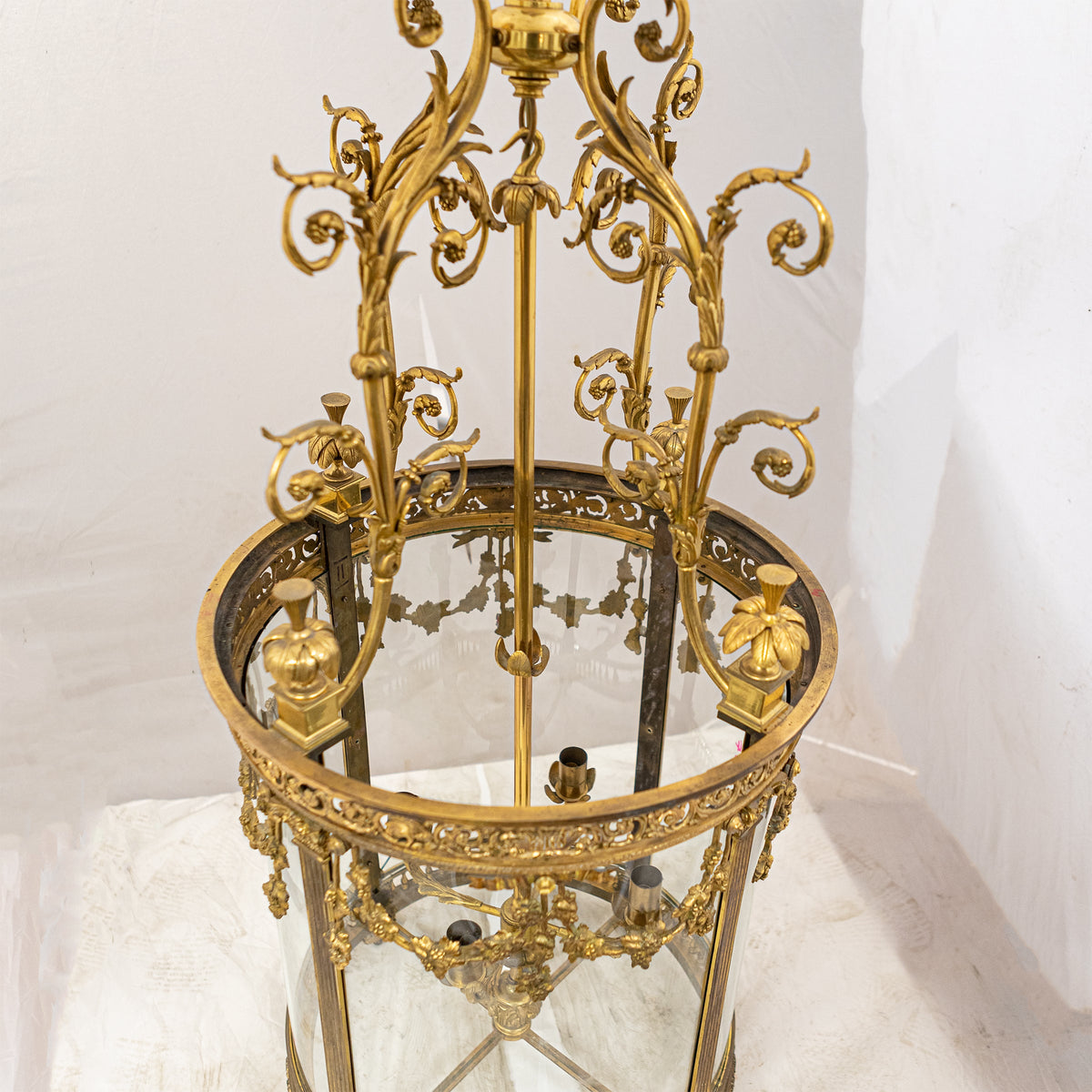 Reclaimed Antique Oversized Ornate French Brass Lantern | The Architectural Forum