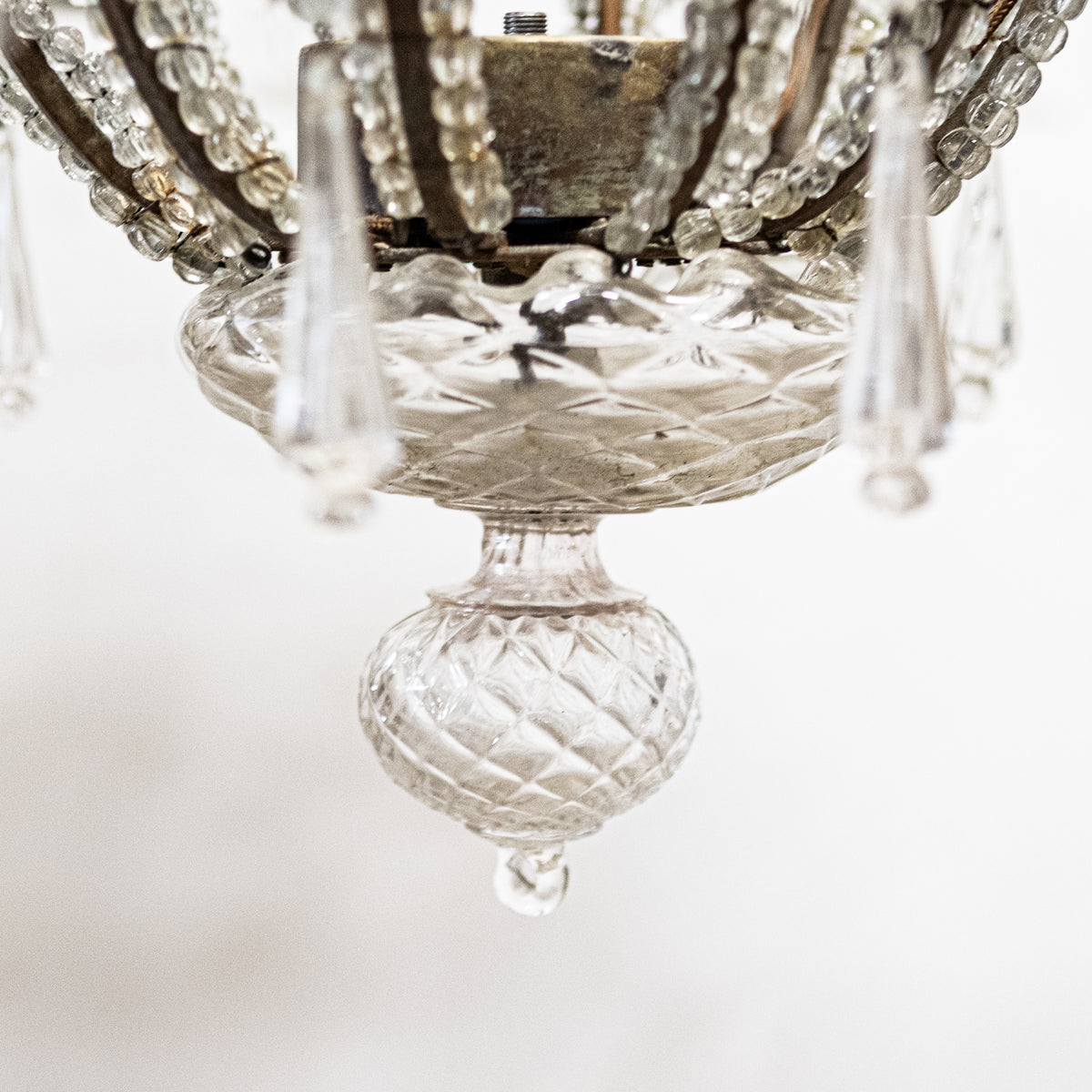 Large Reclaimed Beaded Crystal Murano Glass Chandelier | The Architectural Forum