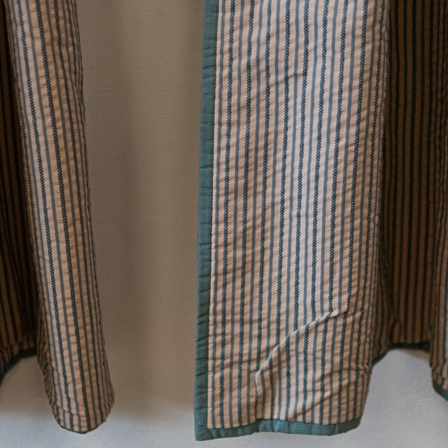 Reclaimed Large Heavy Pinstripe Curtains with Pelmet | The Architectural Forum