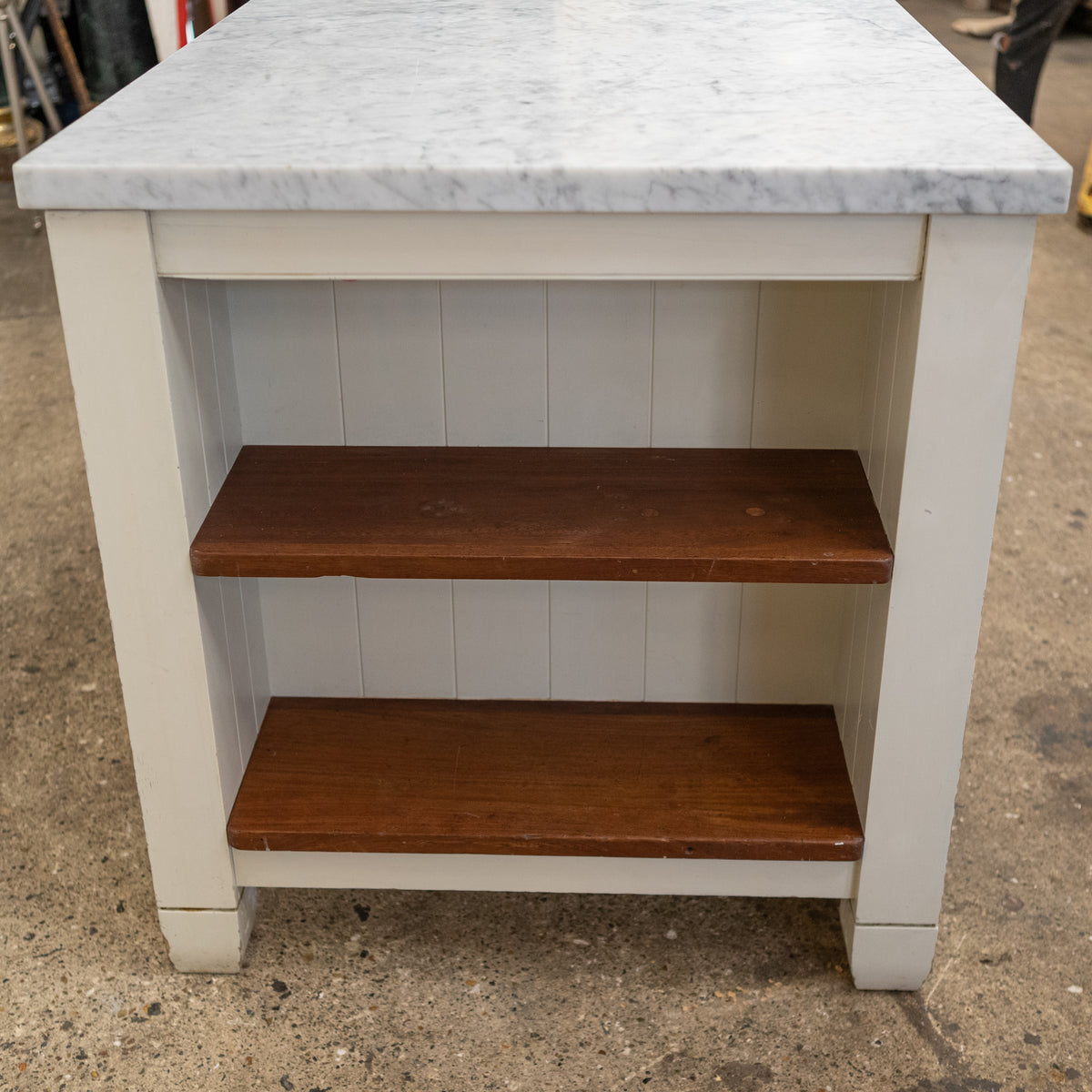 Kitchen Island with Carrara Marble Top | Teak Counter Unit | The Architectural Forum