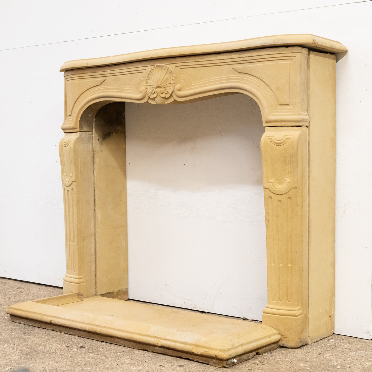 Reclaimed Stone French Style Louis Chimneypiece with Hearth | The Architectural Forum