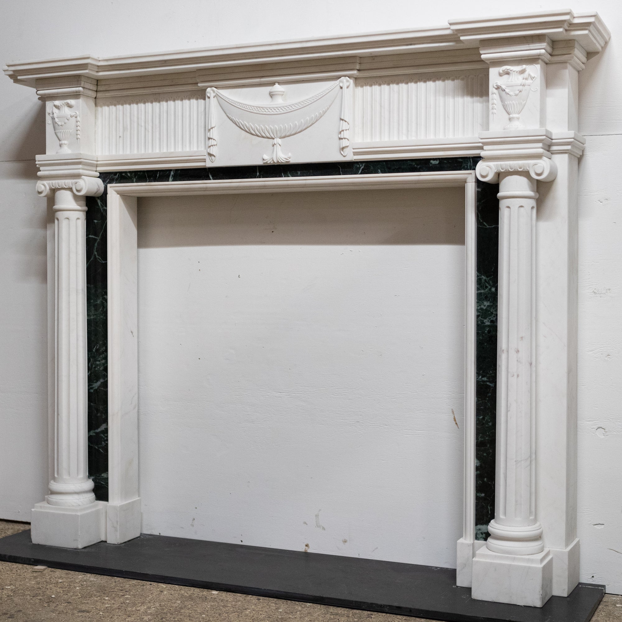 Regency Style Statuary & Verde Marble Chimneypiece | The Architectural Forum