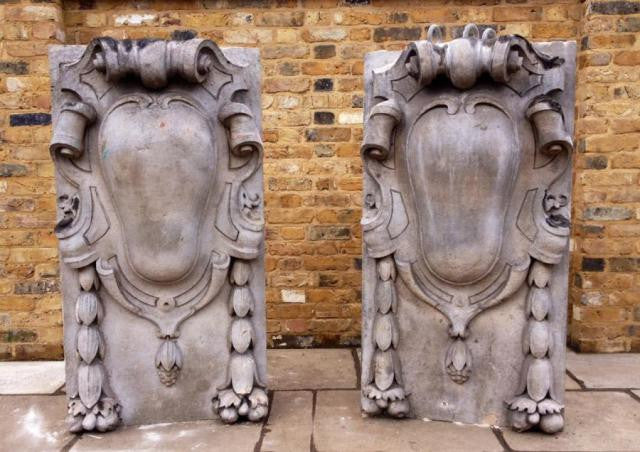 Antique Portland Stone Cartouches from St James' Market, London