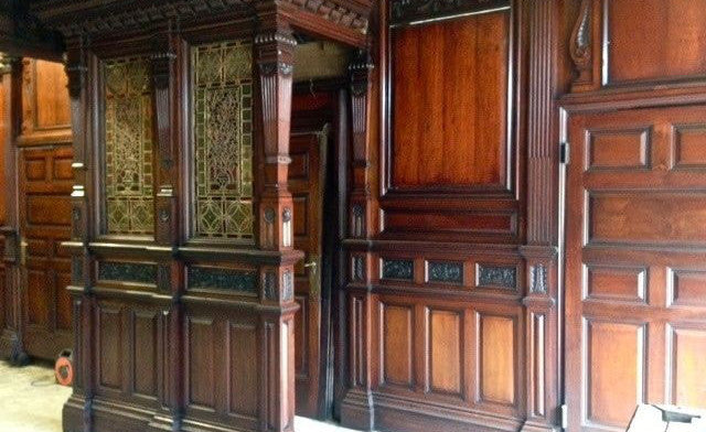 Victorian Ornately Carved Mahogany Panelled Room on Display