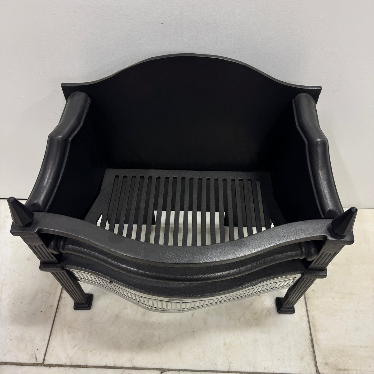 Reclaimed Cast Iron Fire Basket With Finials | The Architectural Forum