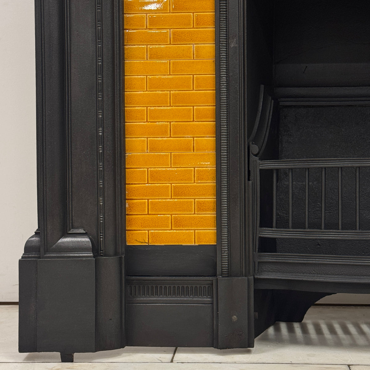 Antique Victorian Tiled Cast Iron Combination Fireplace