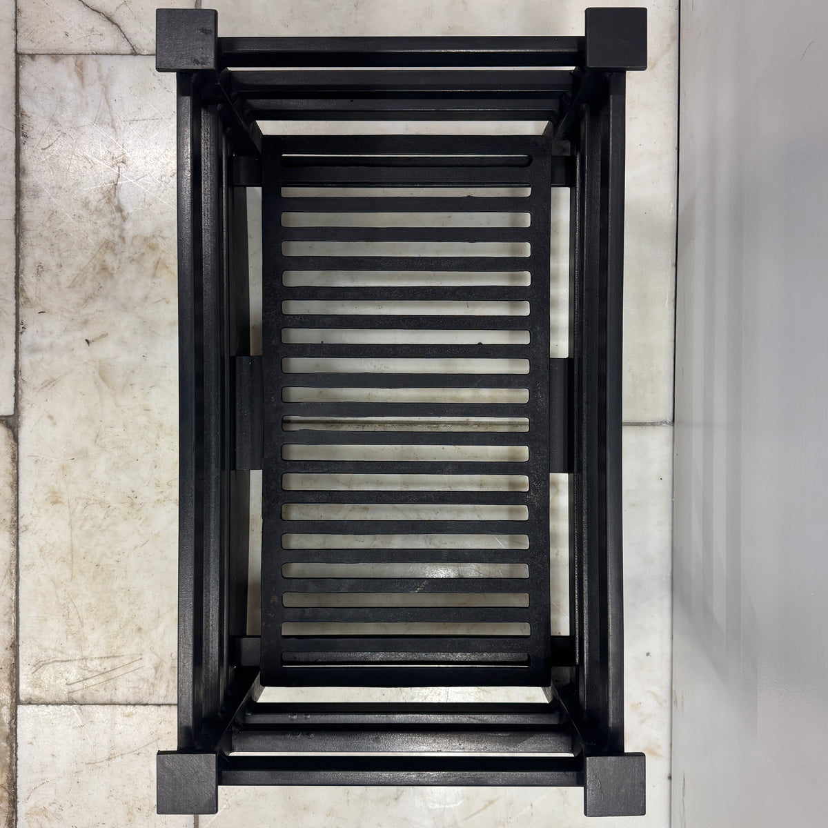 Reclaimed Black Fire Basket with Ash Pan Cover