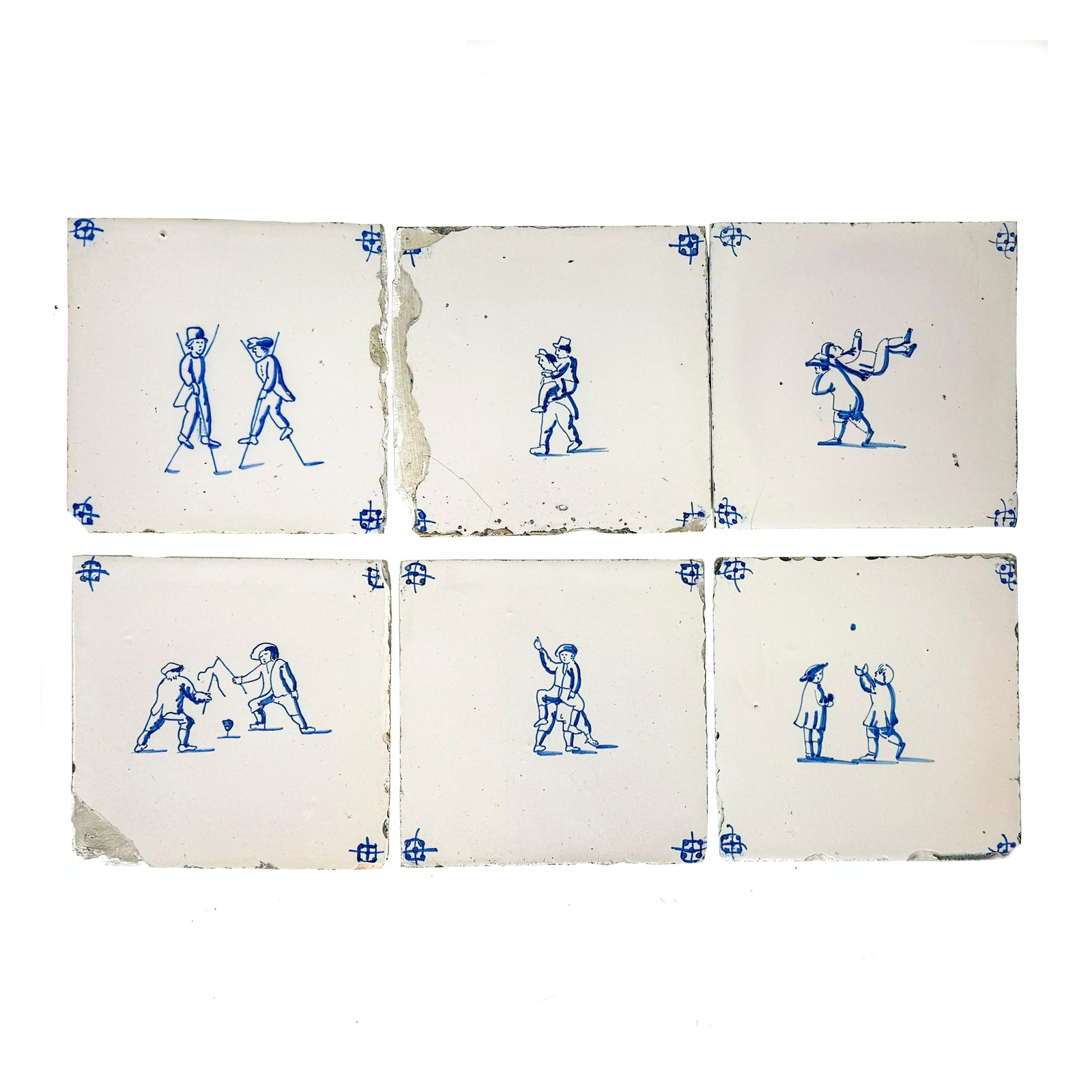 Set of 6 Antique 18th Century Dutch Delft Tiles | The Architectural Forum