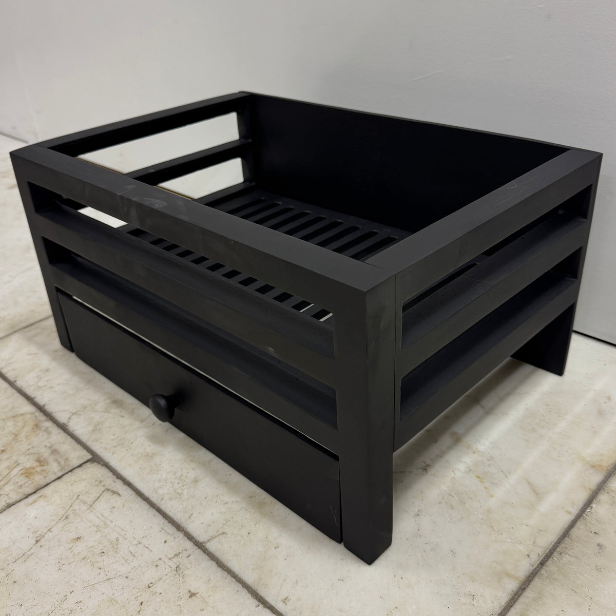 Reclaimed Cast Iron Fire Basket With Ash Pan Cover