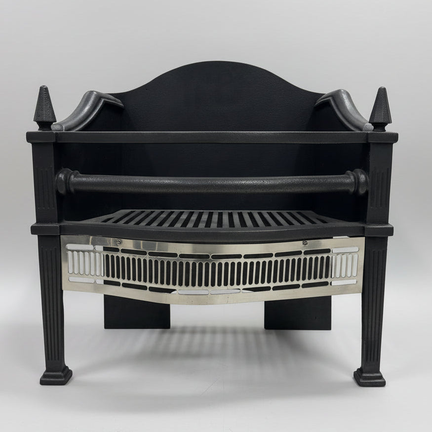 Reclaimed Cast Iron Fire Basket With Finials | The Architectural Forum