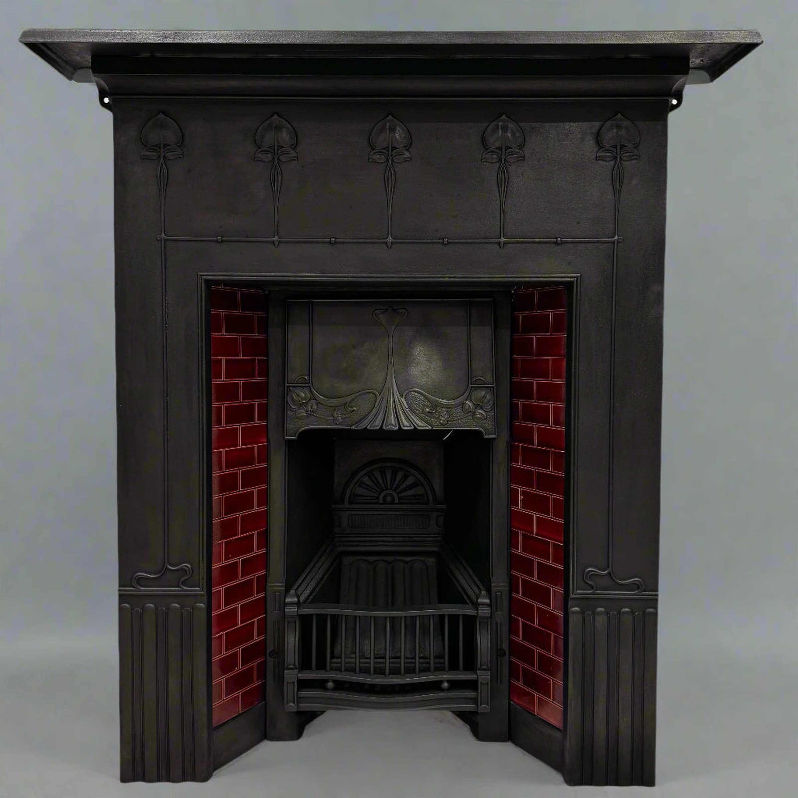 Antique Tiled Cast Iron Combination Fireplace | The Architectural Forum