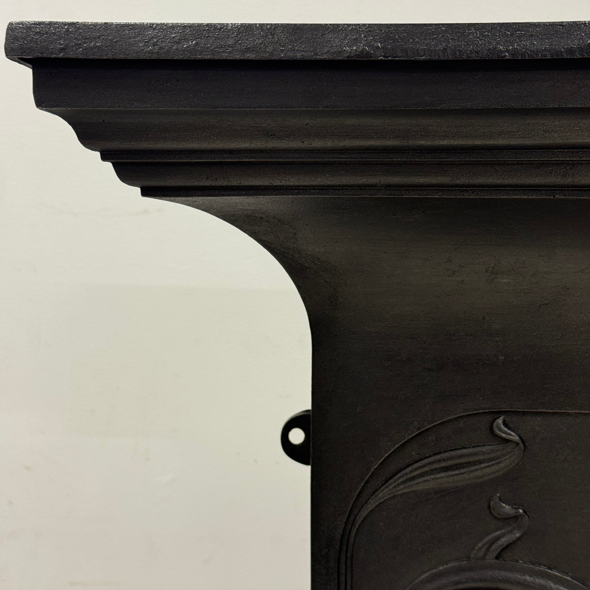 Antique Cast Iron Art Nouveau Combination Fireplace With Tiles
