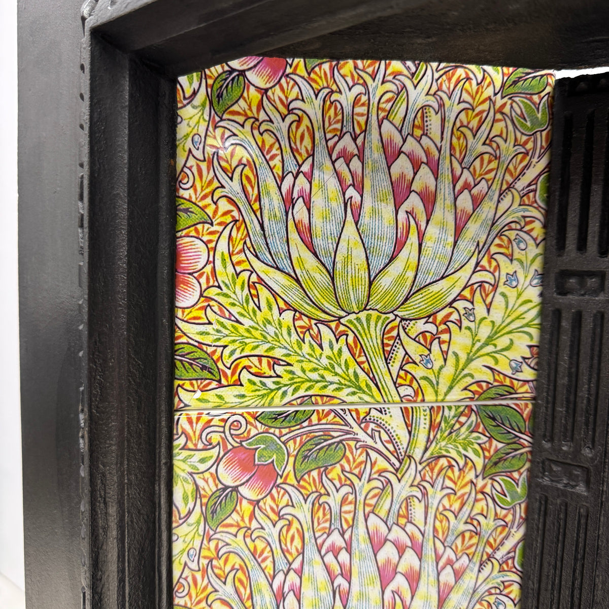 Antique Victorian Cast Iron Floral Tiled Fireplace Insert | The Architectural Forum