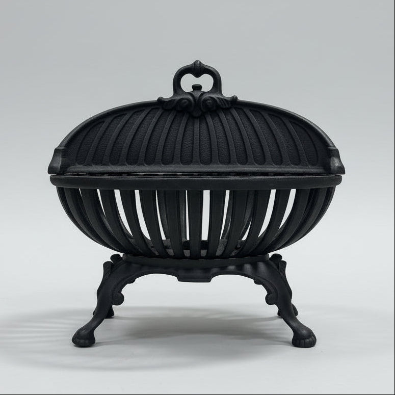 Reclaimed Oval Cast Iron Fire Basket | The Architectural Forum