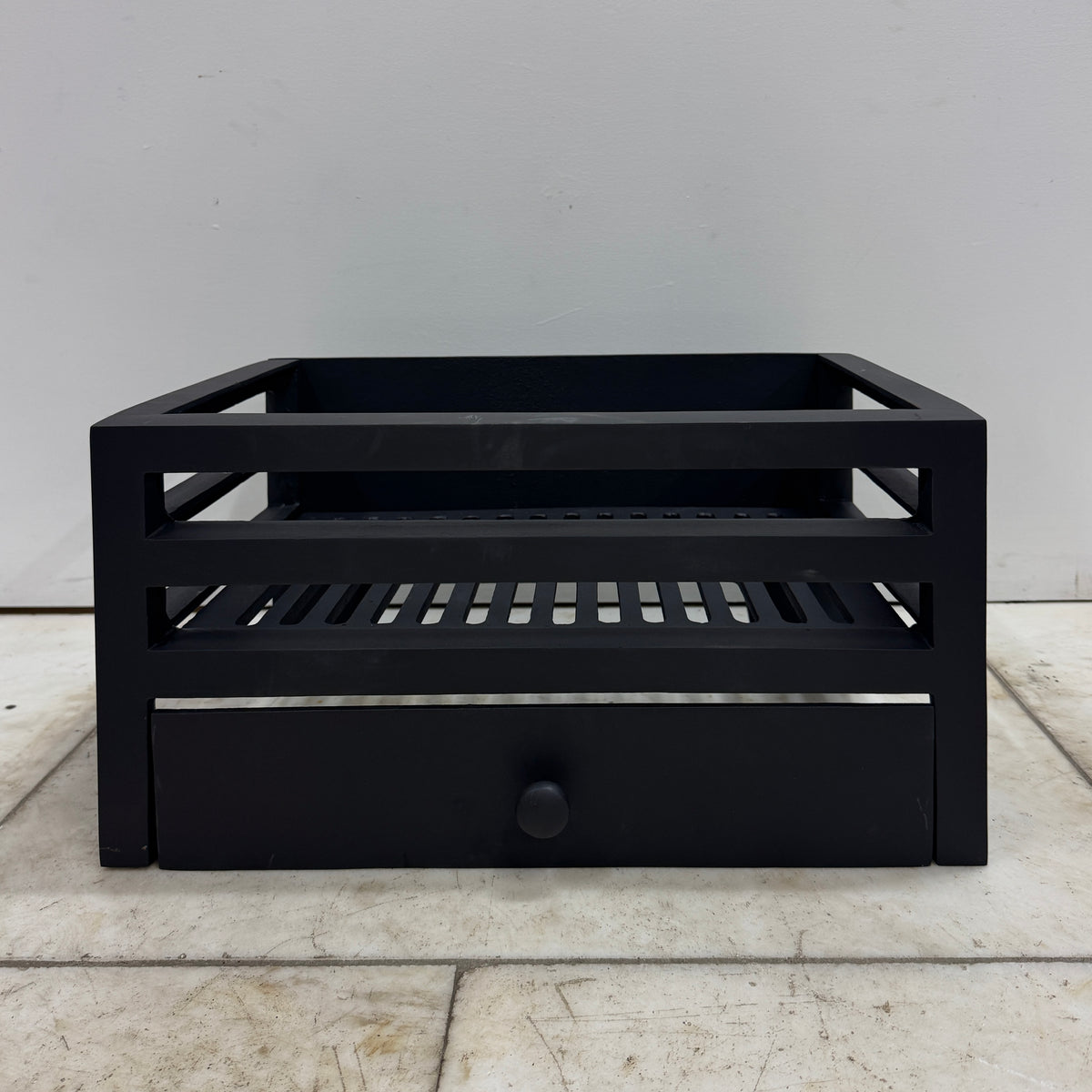 Reclaimed Cast Iron Fire Basket With Ash Pan Cover