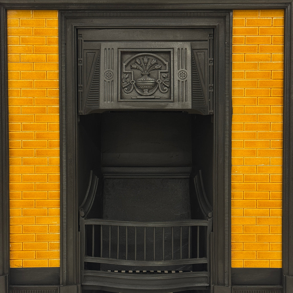 Antique Victorian Tiled Cast Iron Combination Fireplace