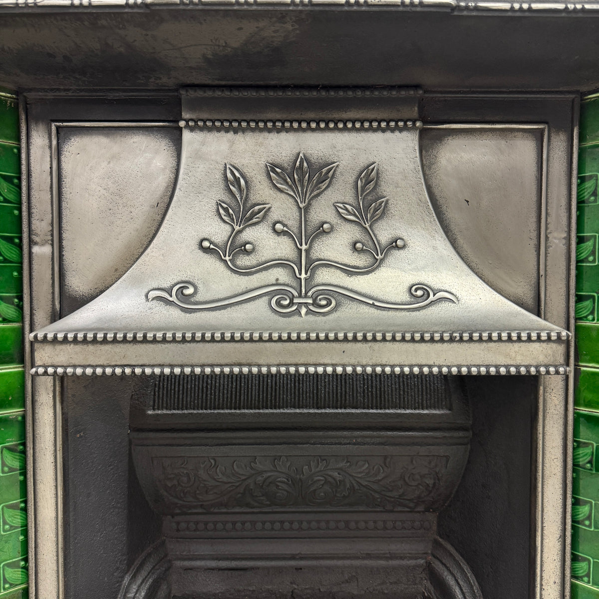 Antique Cast Iron Art Nouveau Combination Fireplace | The Architectural Forum