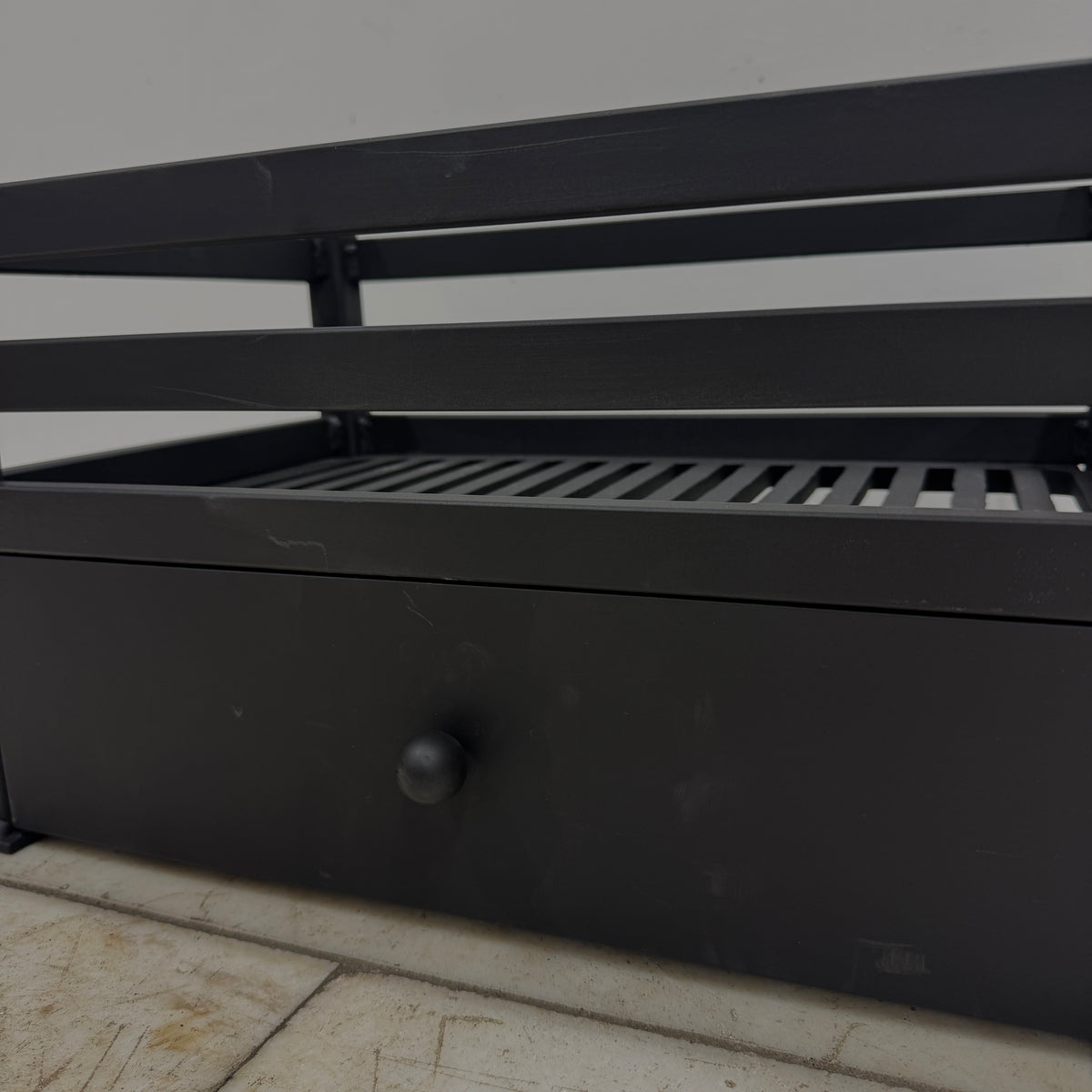 Reclaimed Cast Iron Fire Basket With Ash Pan