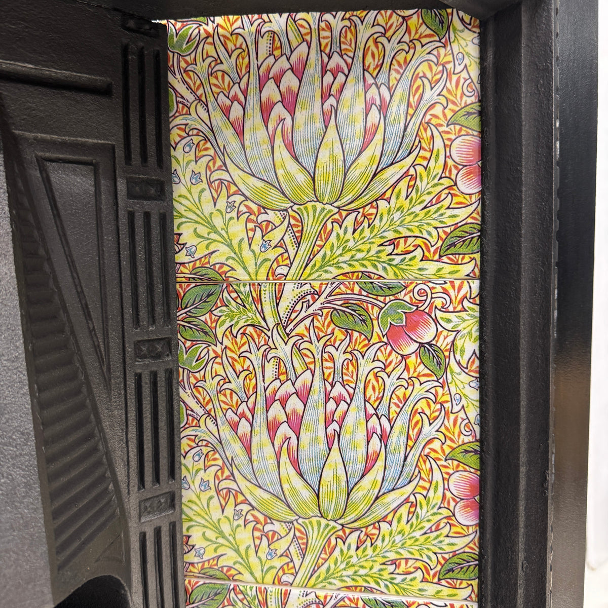 Antique Victorian Cast Iron Floral Tiled Fireplace Insert | The Architectural Forum