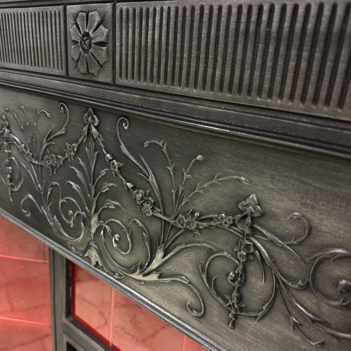 Antique Victorian Tiled Cast Iron Combination Fireplace | The Architectural Forum