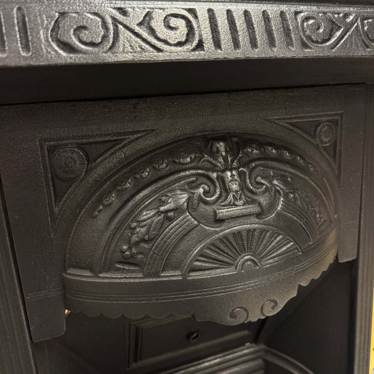 Victorian Cast Iron Tiled Fireplace Insert with Floral Panels | The Architectural Forum